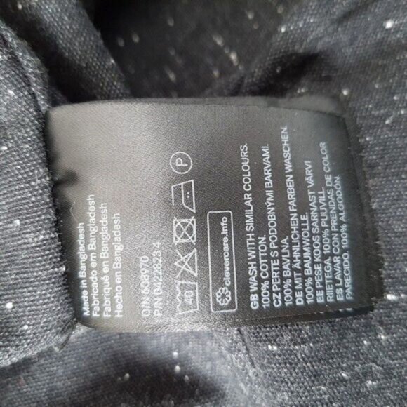 H&M 100% Cotton Button Down Casual Shirt Black Confetti Men's Sz XS - Picture 8 of 8